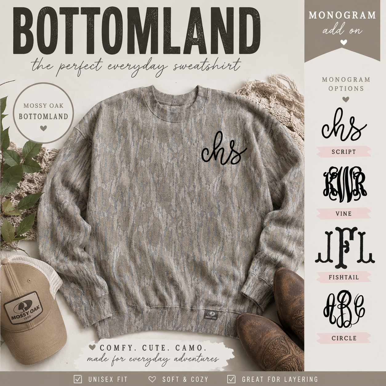 BOTTOMLAND MOCK NECK