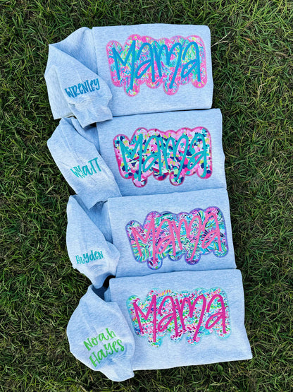 ADULT CUSTOM NAME SLEEVE SWEATSHIRT WHOLESLE