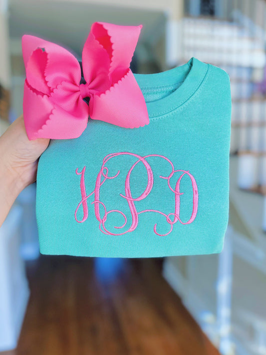 SALTWATER PINK CREWNECK VINE FONT - ETA 4 WEEKS