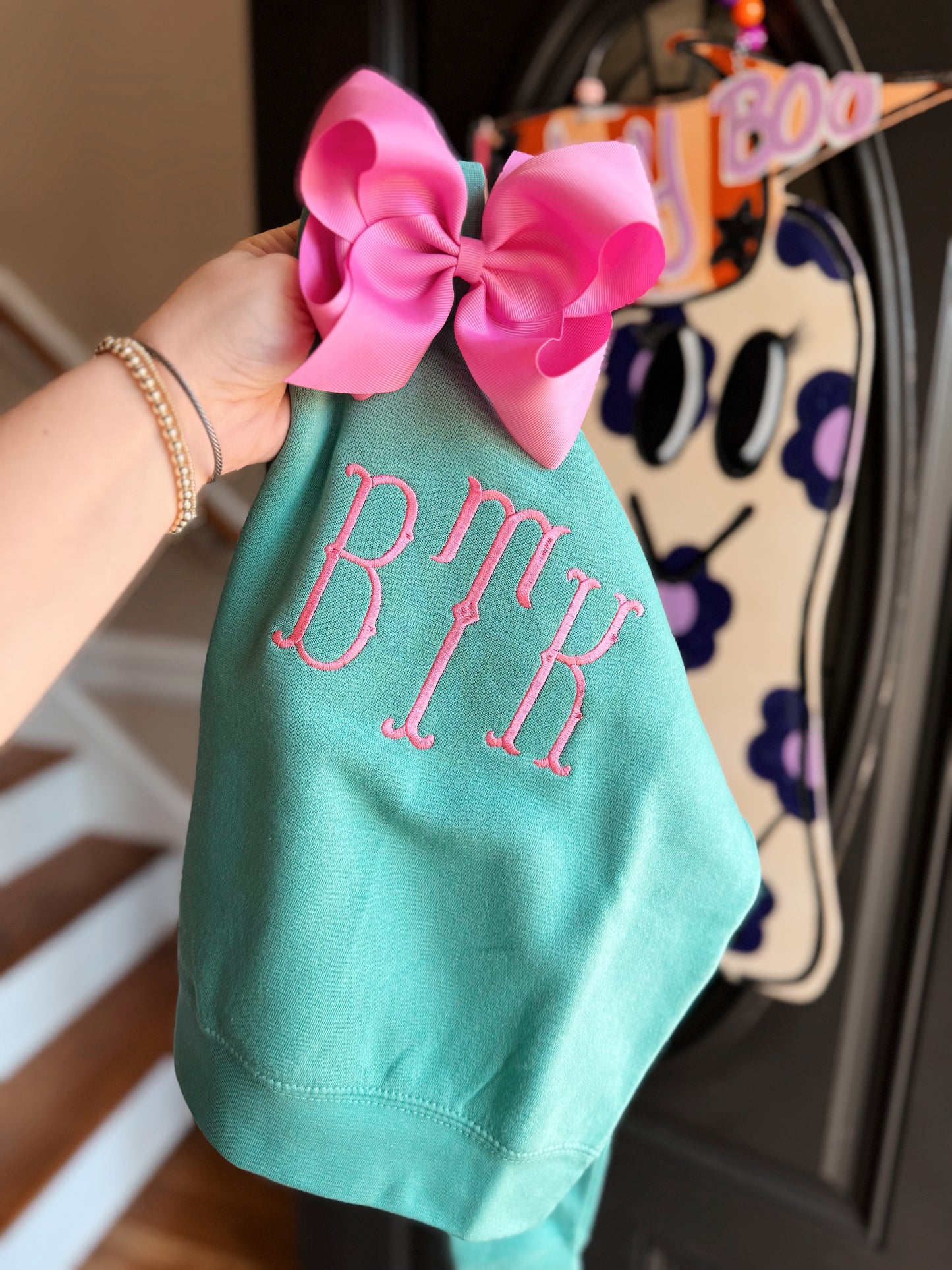 SALTWATER PINK CREWNECK FISHTAIL FONT - ETA 4 WEEKS