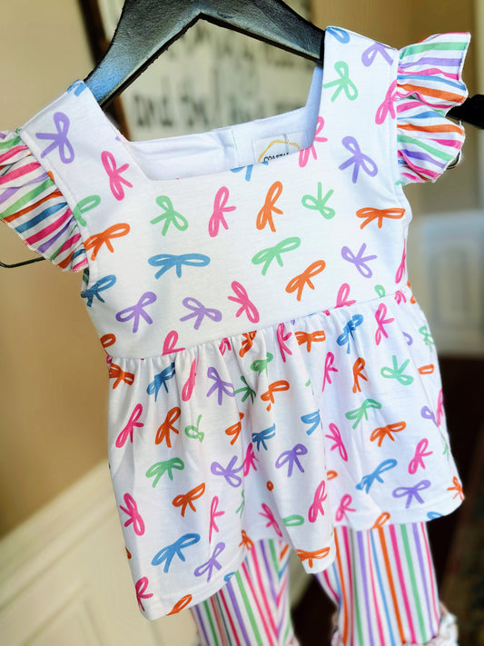 RTS: COLORFUL BOW + STRIPES SET