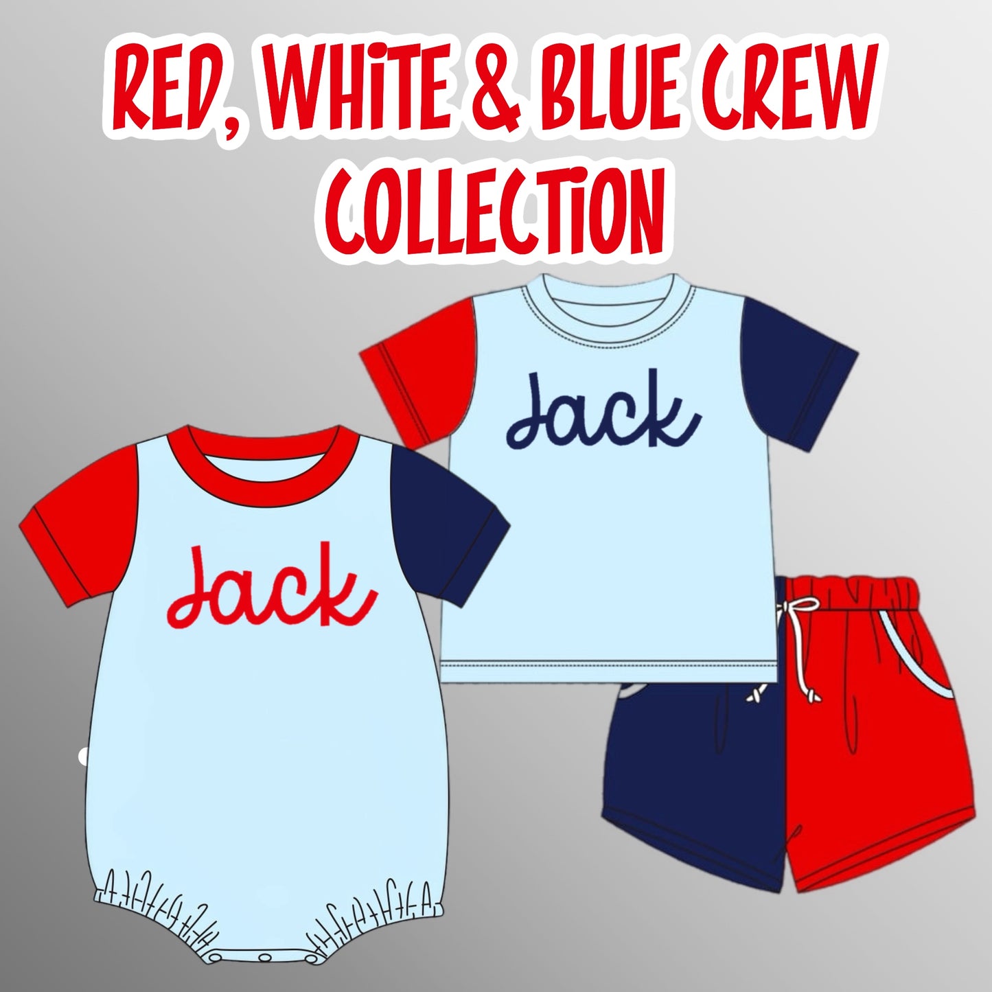 Boy Red. White, and blue crew - ETA: May